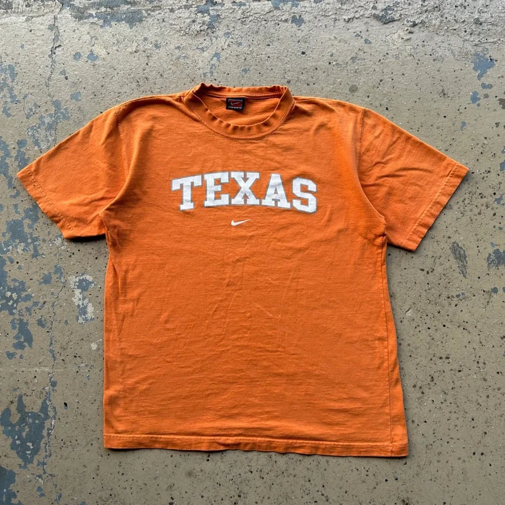 Vintage Nike Team Texas Longhorns T-Shirt Mens Small Burnt Orange NCAA Graphic